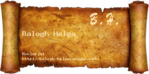 Balogh Helga névjegykártya